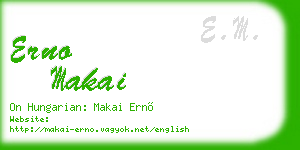 erno makai business card